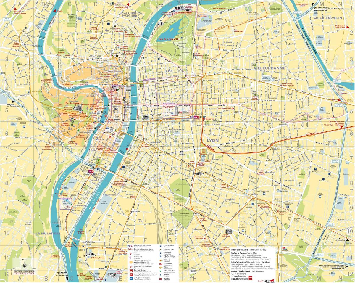 bản đồ của Lyon cửa hàng