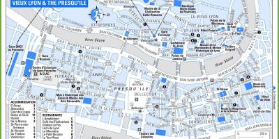 Bản đồ của old town Lyon pháp