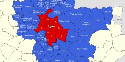 Bản đồ của Lyon khu vực