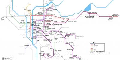 Lyon bản đồ đường sắt