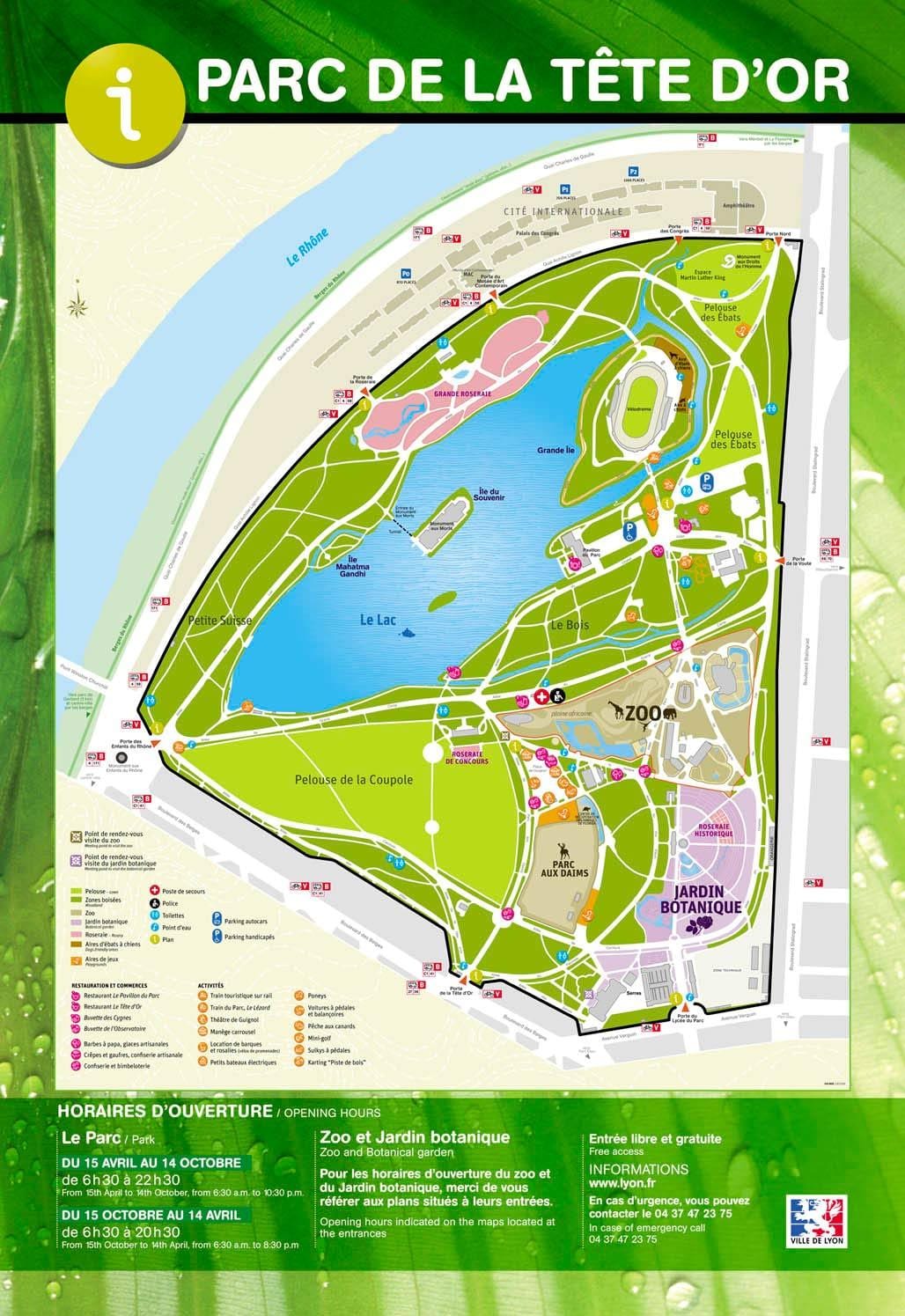 bản đồ của Lyon park