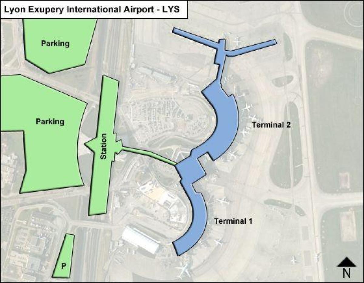 Bản đồ của Lyon sân bay