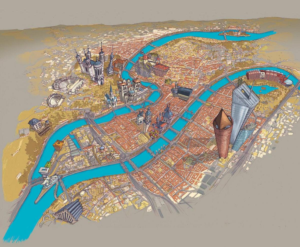 bản đồ của Lyon thuyền