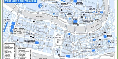Old town Lyon pháp bản đồ