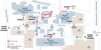 Bản đồ của Lyon bệnh viện